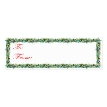 Evergreen Trimmed Christmas Tag Card business cards