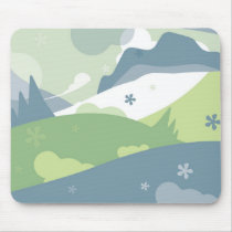 Everlast - Retro Mod Landscape Mousepad mousepads by billoneil Everlast - Retro Mod Landscape Mousepad mousepads