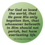 Everlasting Life Christmas John 3-16 Stickers