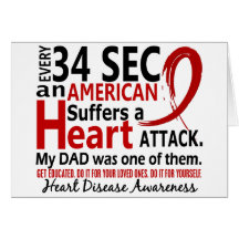 Every 34 Seconds Dad Heart Disease / Attack Cards
