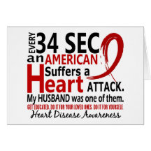 Every 34 Seconds Husband Heart Disease / Attack Card