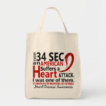 Every 34 Seconds Me Heart Disease / Attack Canvas Bag