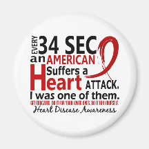 Every 34 Seconds Me Heart Disease / Attack Fridge Magnets