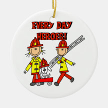 Every Day Heroes Firefighters T-shirts and Gifts Christmas Ornaments
