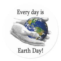 Every Day is Earth Day Round Sticker