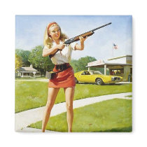 Every Girl Needs a Gun Fridge Magnets