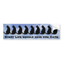 Every life should have nine cats bumper stickers