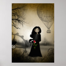 Every Rose Has It's Thorn Steampunk Art Poster