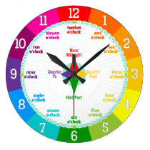 Every Second Counts Rainbow Colors Learning Clock at Zazzle