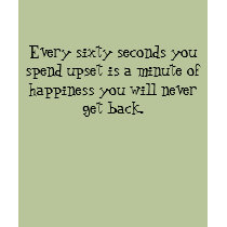 Every sixty seconds you spend upset is a minute... t-shirts