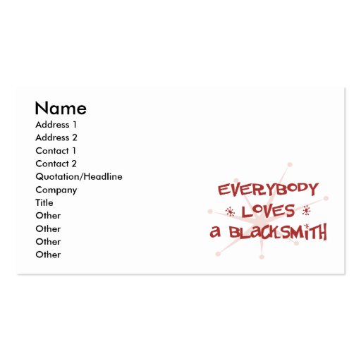 Everybody Loves A Blacksmith Business Card
