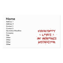 Everybody Loves An Aerobics Instructor Business Card Templates