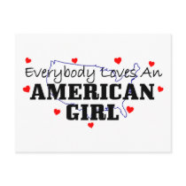 Everybody Loves An American Girl Postcard