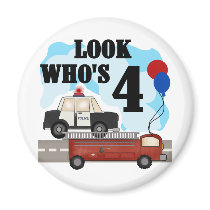 Everyday Heroes 4th Birthday Magnet