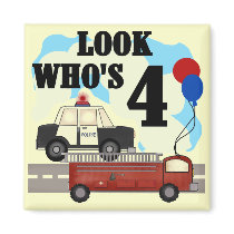 Everyday Heroes 4th Birthday Fridge Magnet