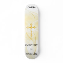 everyday im hustlin clink board  true cross custom skate board