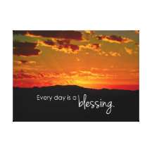 Everyday is a Blessing Inspiring Canvas Wall Art Canvas Print