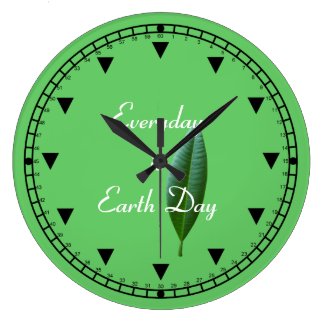 Everyday is Earth Day green wall clock