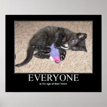 Everyone is the Age of Their Heart Kitten Artwork Posters