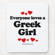 Everyone loves a Greek girl Mouse Mats