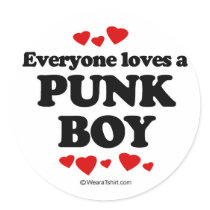 Everyone loves a Punk boy stickers by humortees Everyone loves a Punk boy stickers
