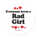 Everyone Loves a Rad Girl T-shirt stickers
