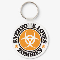 Everyone Loves Zombies - Orange keychains by visualnewbie Everyone Loves Zombies - Orange keychains