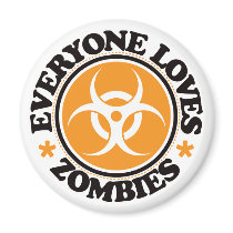 Everyone Loves Zombies - Orange magnets