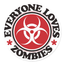 Everyone Loves Zombies - Red stickers by visualnewbie Everyone Loves Zombies - Red stickers