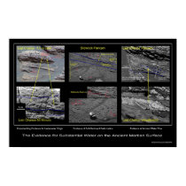 Evidence of Substantial Water on Martian Surface posters