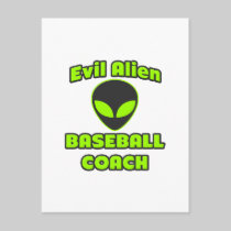 Evil Alien Baseball Coach Postcards