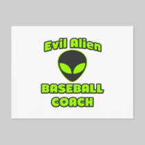 Evil Alien Baseball Coach Postcard