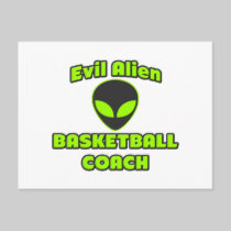 Evil Alien Basketball Coach Postcards
