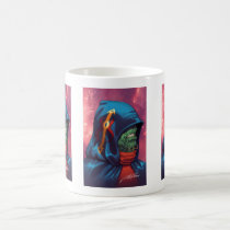 alien, aliens, al rio, evil, invaders, space, ugly, stars, abduction, hoodie, blue, red, green, gold, art, illustration, Mug with custom graphic design