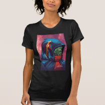 alien, aliens, al rio, evil, invaders, space, ugly, stars, abduction, hoodie, blue, red, green, gold, art, illustration, Shirt with custom graphic design