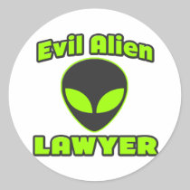 Evil Alien Lawyer Stickers