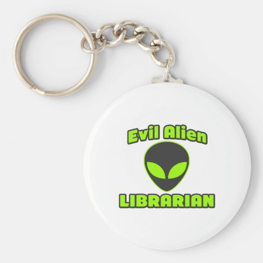 Evil Alien Librarian Keychains