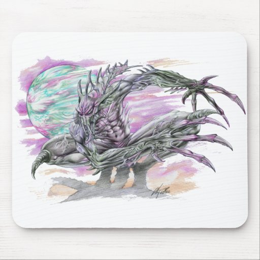 Evil Alien Monster Futuristic Sci-Fi by Al Rio Mousepad