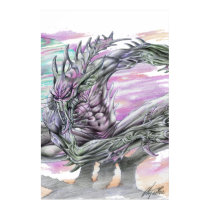 Evil Alien Monster Futuristic Sci-Fi by Al Rio Print