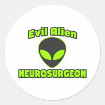 Evil Alien Neurosurgeon Sticker