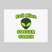 Evil Alien Soccer Coach Post Cards