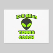 Evil Alien Tennis Coach Postcard