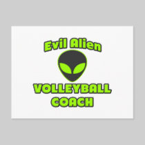 Evil Alien Volleyball Coach Post Card