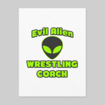 Evil Alien Wrestling Coach Postcard