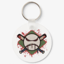 Evil Ball & Cross Bats keychains by kbilltv Evil Ball & Cross Bats keychains
