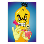 Evil Banana Peel Greeting Card