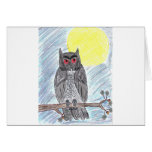 Evil Black Owl Card