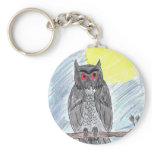 Evil Black Owl Key Chain