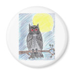 Evil Black Owl Refrigerator Magnets