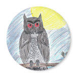 Evil Black Owl Fridge Magnet
